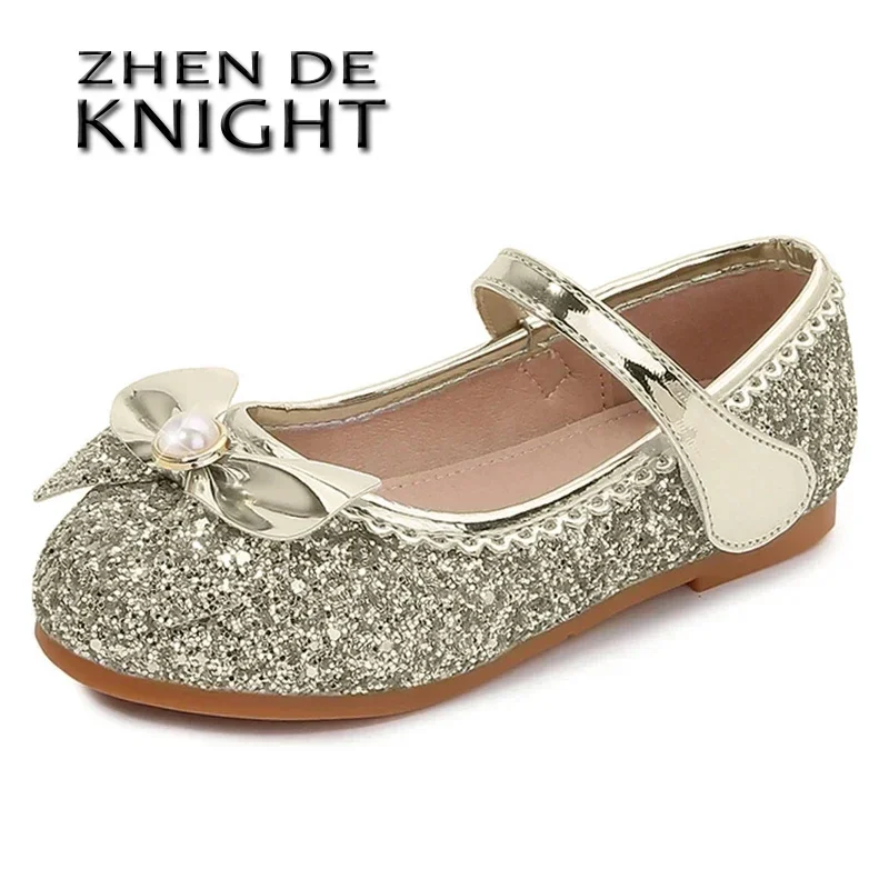 

Children's Princess Shoes Spring New Fashion Sequin Crystal Shoes Girl's Soft Sole Casual Leather Shoes