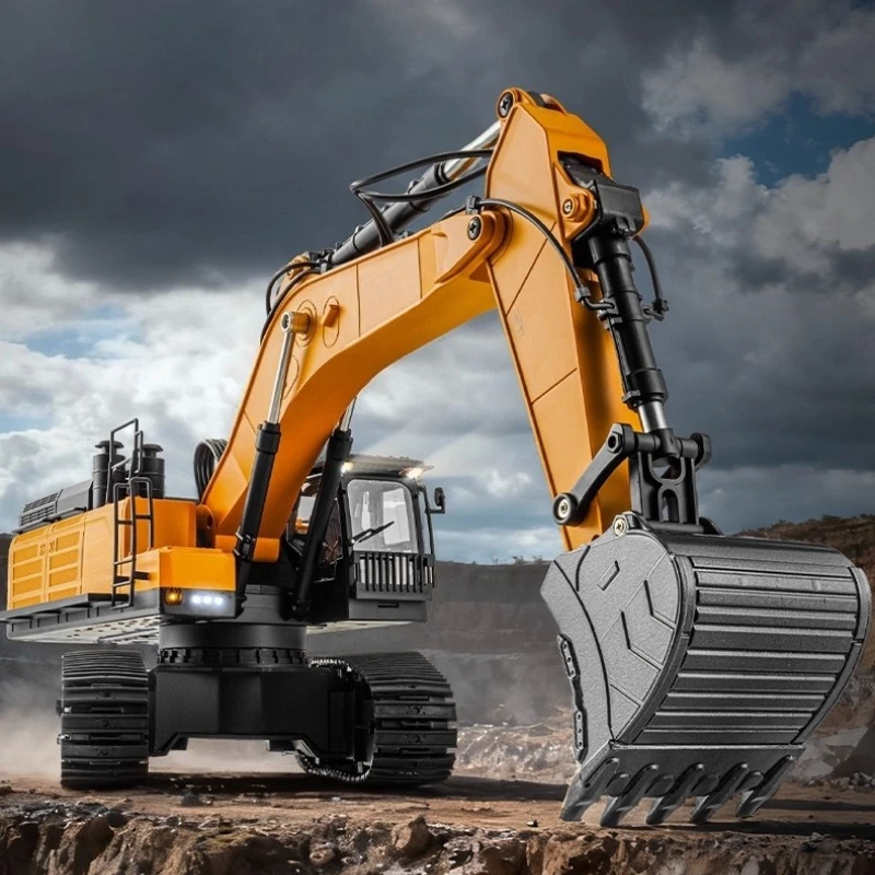 

1/14 сверхмощный экскаватор с дистанционным управлением, сплав, инженерный автомобиль, имитация спирального экскаватора, игрушка с дистанционным управлением