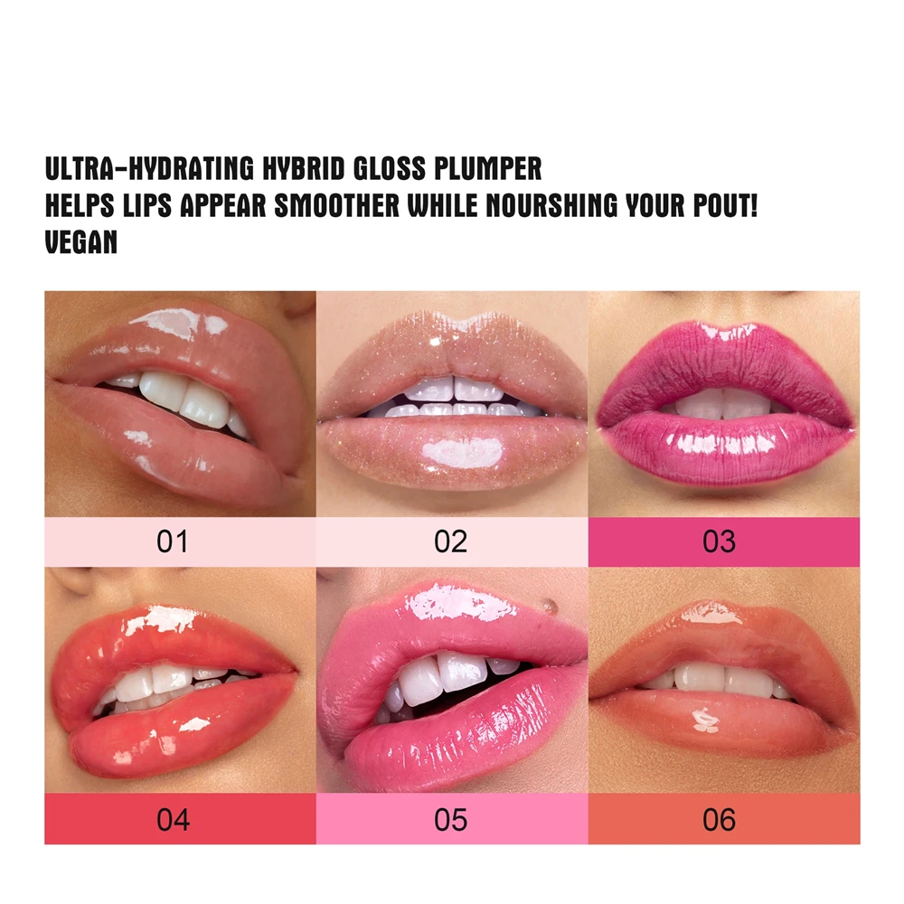 6 Farben Lippen plump ing Booster flüssiger Lip gloss mit Chili-Extrakt feuchtigkeit spendendes Glitzer Lippen glasur öl sexy Make-up-Produkt 1 Stück