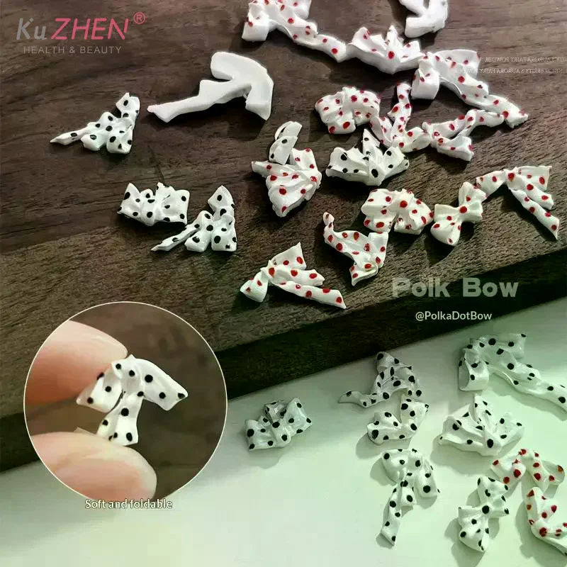 10 Pezzi/Lotto Decorazioni per Unghie in Raso Morbido a Forma di Fiocco Ondulato, Fiore, Farfalla, Strass per Nail Art, Accessori per Manicure Fai-da-Te
