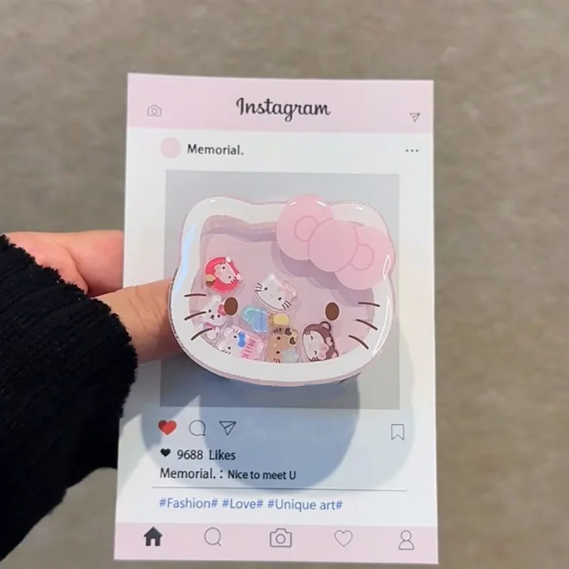 Supporto per telefono cartone animato Hello Kitty Kawaii Anime Shake Shake Happy Paste Airbag telescopico Supporto per telefono cellulare pigro da tavolo Regali