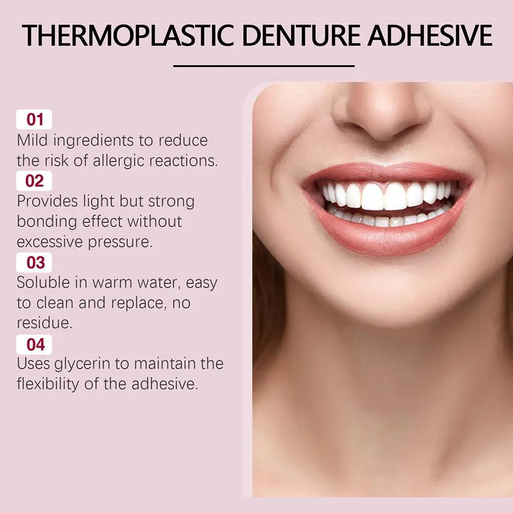 Thermoplastic Denture Adhesive Denture Fixing Adhesive Gum Comfortable Pain Denture Reduce Products Safe Care F2L9