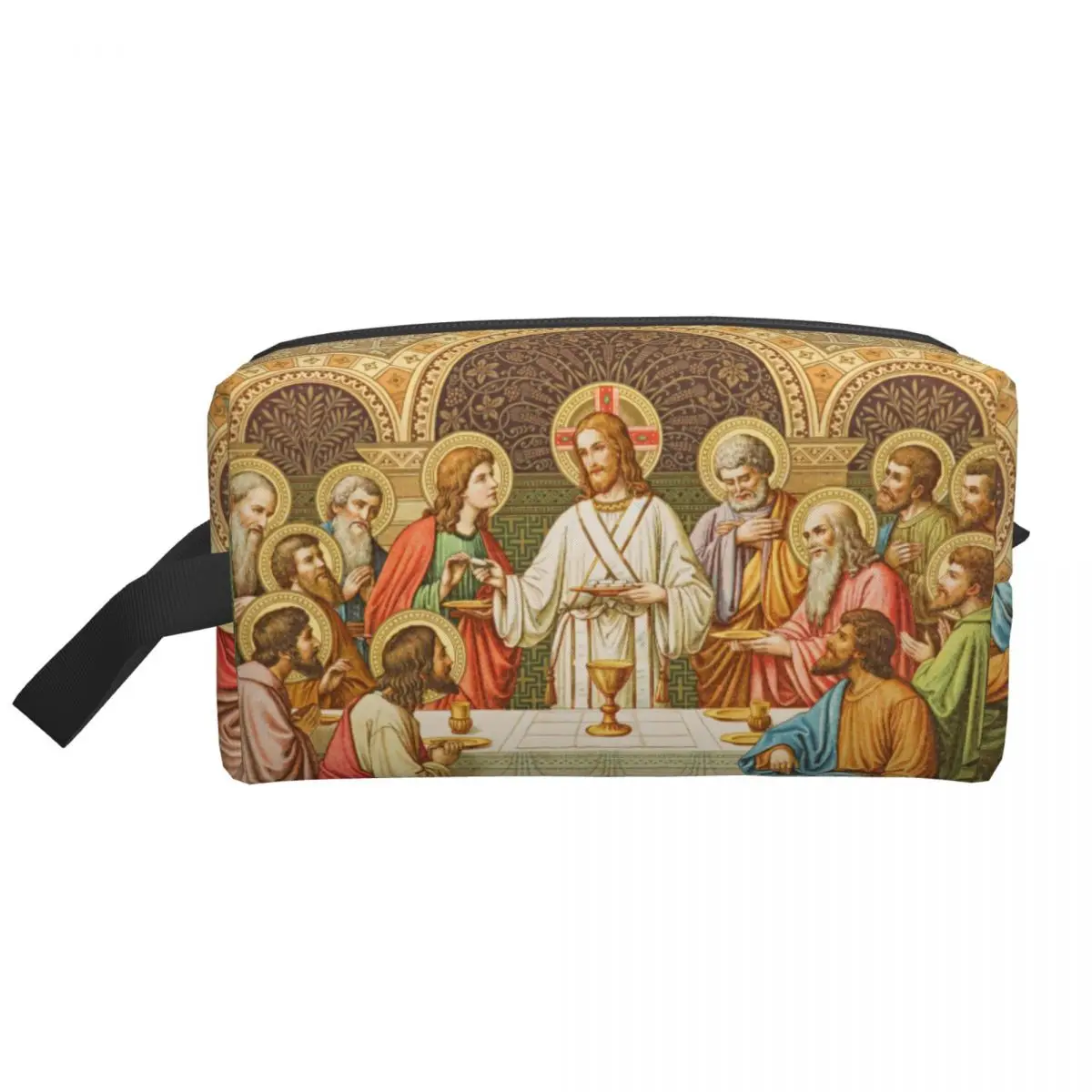 Custom Ethiopian Christian Christ Jesus Last Supper Travel Toiletry Bag Women Makeup Cosmetic Organizer Beauty Storage Dopp Kit