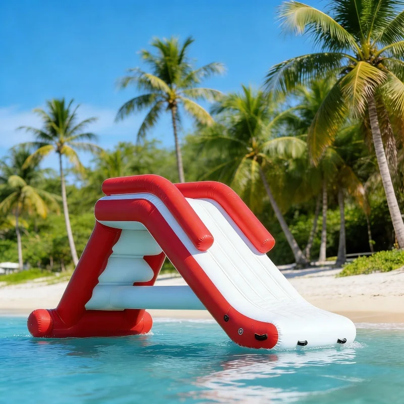 For 13ft Summer Holiday Party Small Inflatable Water Slide Paddle Boat with Slide for Kids Climbing Ladder m