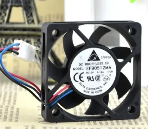 مروحة تبريد وحدة المعالجة المركزية لـ Delta EFB0512MA ، محول تردد 3 أسلاك ، قياس السرعة ، مروحة تبريد جديدة ، DC 12V ، 0.12A ، 5 mi ، 50x50x10mm