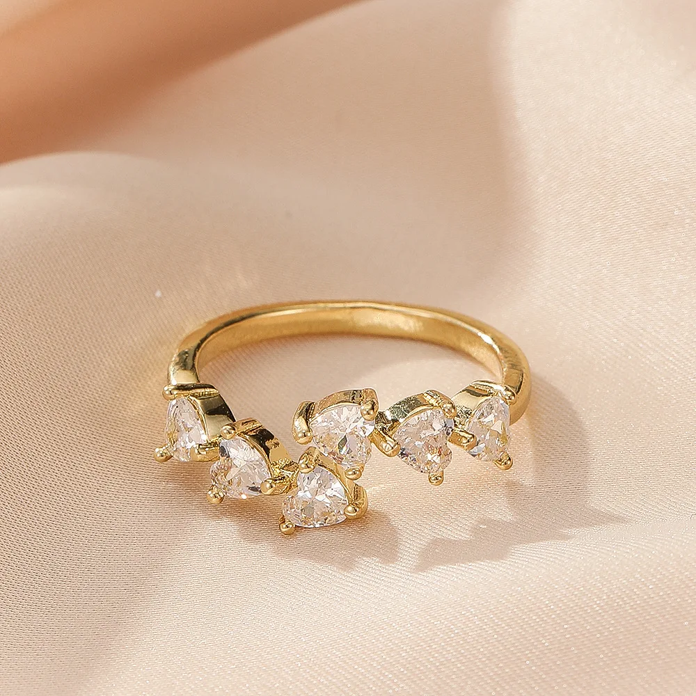 حلقات الكفة الماسية للنساء مرصعة بالزركونيا والنحاس قابلة للتعديل #2