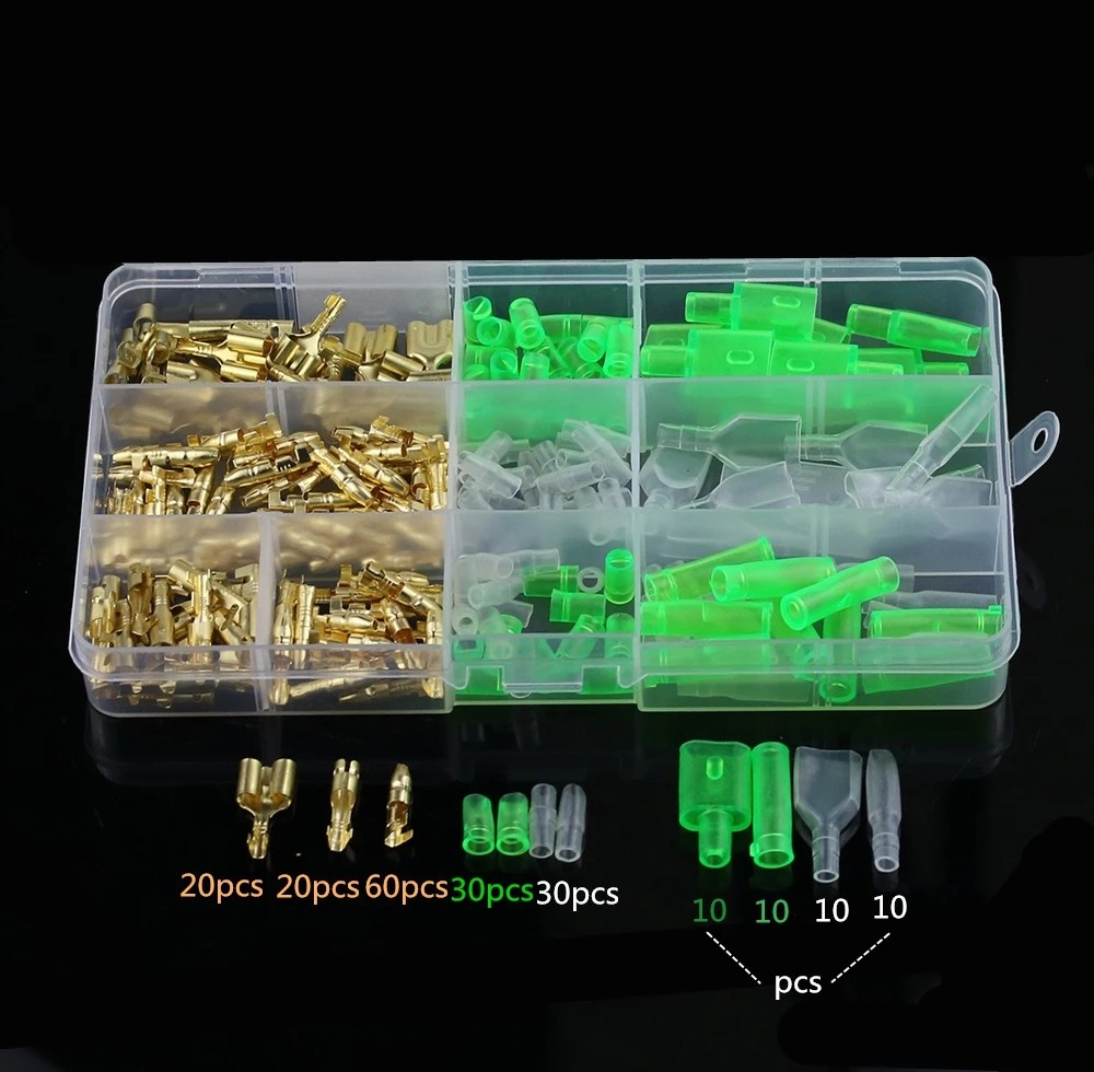 

200pcs box-packed 4.0 bullet terminal car electrical wire connector diameter 4mm Male + Female 1 : 2 Transparent sheath