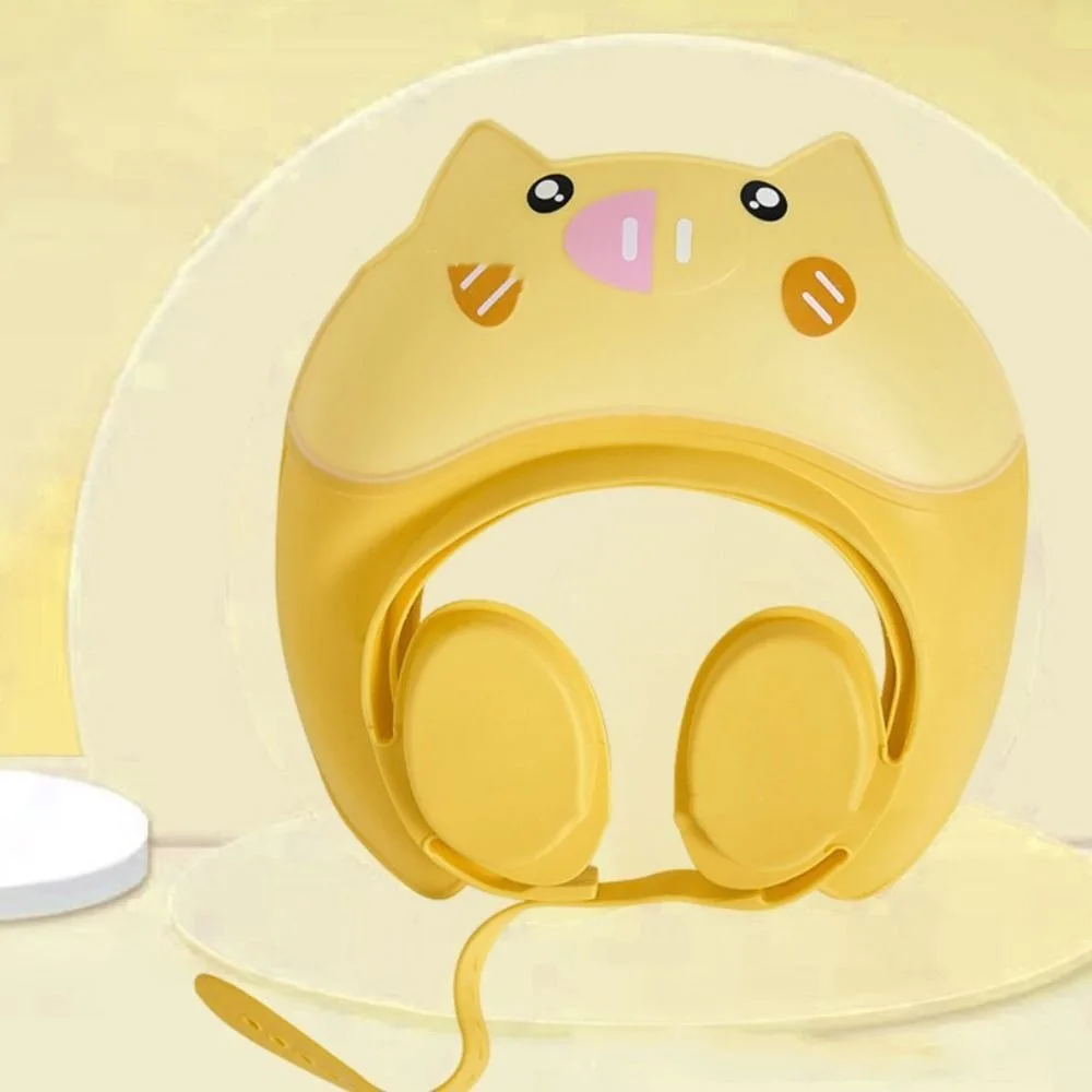 Touca de banho de bebê em formato de animal fofo, macia, ajustável, shampoo, à prova d'água, proteção para os ouvidos, touca de banho infantil