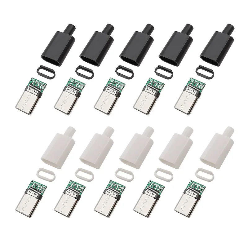 USB Tipo C Macho Plug Connector, DIY Dados Carregamento Cabo, Montagem de Reparação, Plugs Adaptador, 24 Pin, 10 Pcs/lote