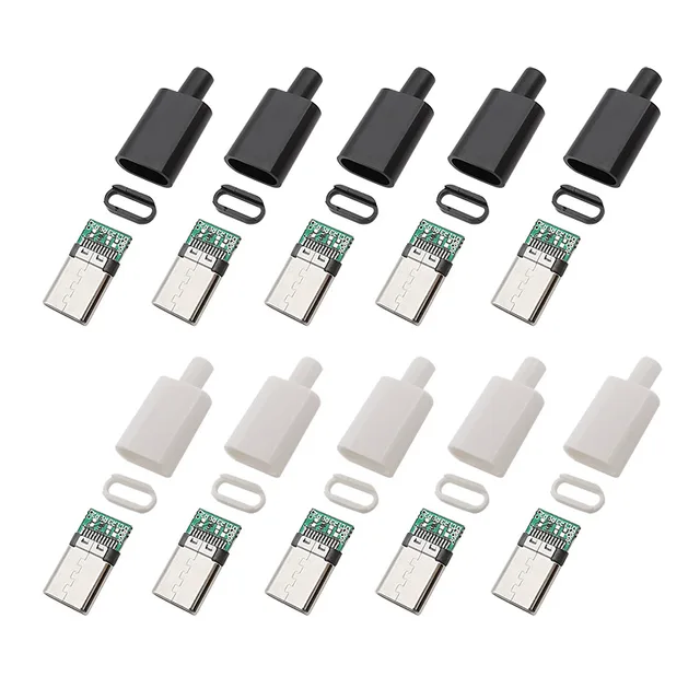 10 sztuk/partia Złącze USB Typ C męskie 24-pinowe do lutowania DIY Kabel do ładowania danych Naprawa Montaż Adaptery wtyczek USB Typ C