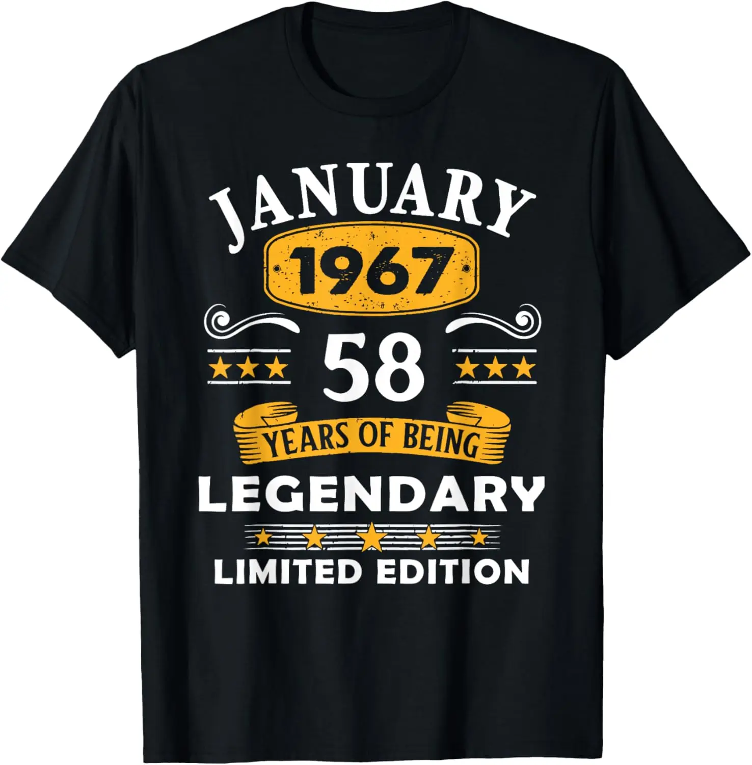 Vintage Legend Born in 1967 58th Birthday Tee 58 Years Old T-Shirt Short Sleeve Casual Individuality Camisas Streetwear