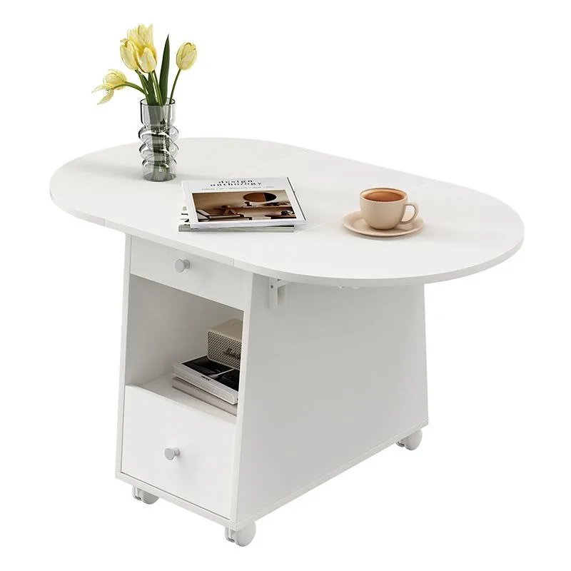 Mobile coffee table small apartment folding coffee table living room, multi-functional modern side cabinet sofa table