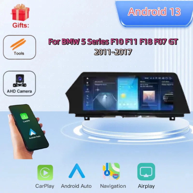 

256G Wireless Carplay Android 13 For BMW 5 Series F10 F11 F18 F07 GT 2011-2017 Audio Radio Receiver Recorder GPS Video Head Unit