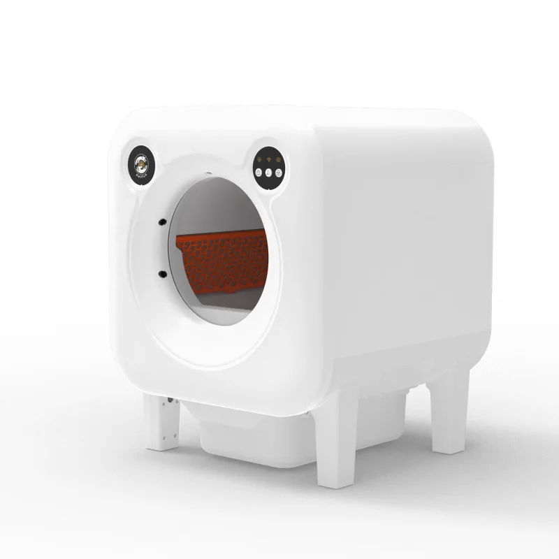 

Умный автоматический туалет для кошек увеличенного размера с функцией самоочистки, дезодорации и защитой от брызг