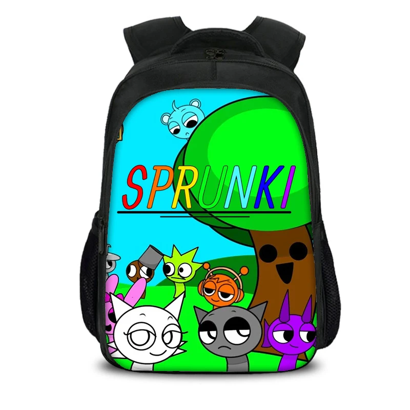 Sprunki Lightweight Daypack Canvas School Student Bookbag-Classic Travel Backpack for Kid,Boy,Girl