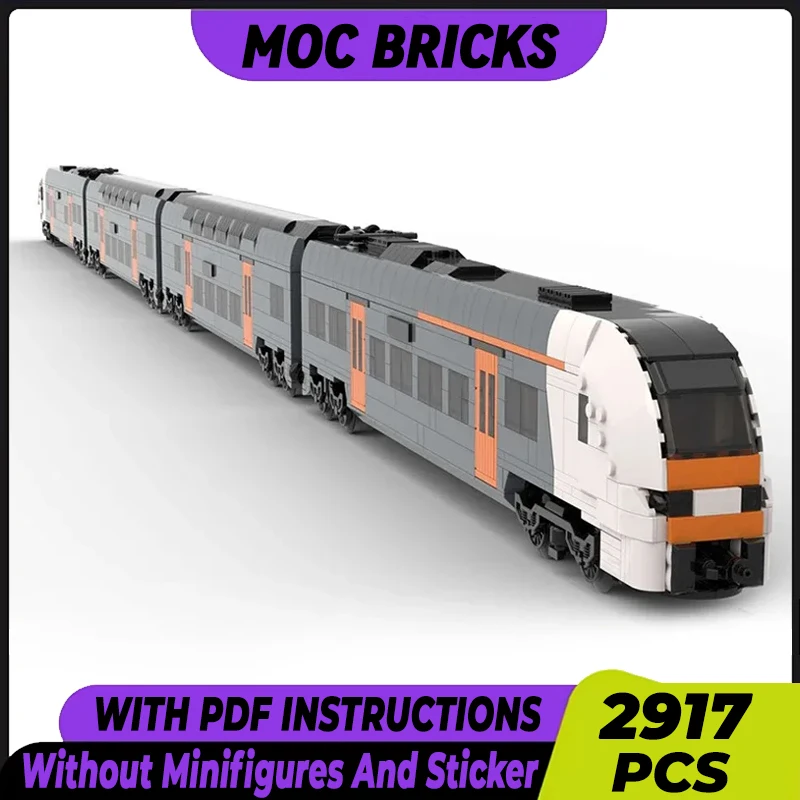 

City Train Model Moc Building Bricks RRX Ruhr Express Locomotive Technology Modular Blocks Gift Christmas Toys DIY Sets Assembly