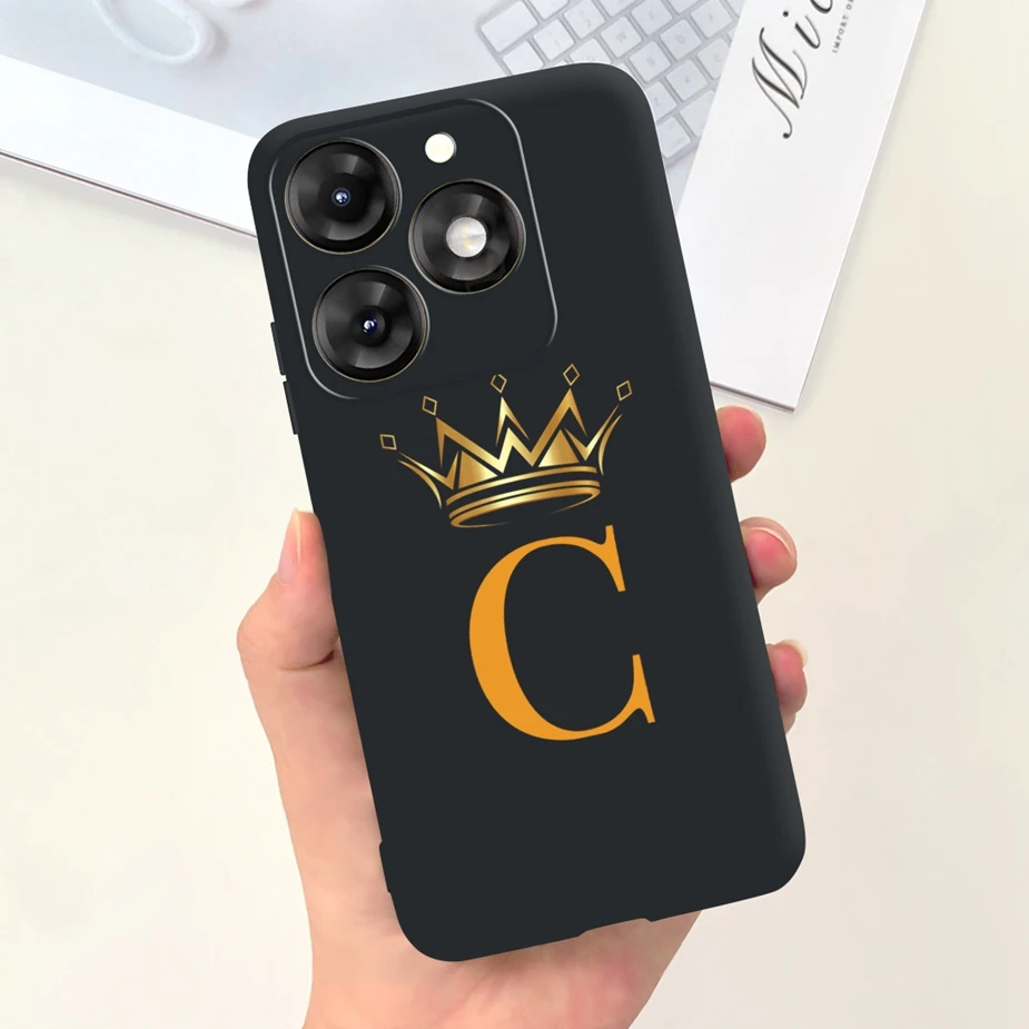 For Itel A70 Case A665L Cute Crown Letters Cover 6.6\'\' Soft Silicone Phone Case For Itel A70 A 70 ItelA70 Back Cover Bags Bumper