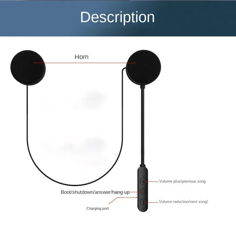 หูฟังบลูทูธติดหมวกกันน้ำสำหรับรถจักรยานยนต์ พร้อมระบบส่งสัญญาณไร้สายในตัว สำหรับผู้ขับขี่และบริการส่งของ