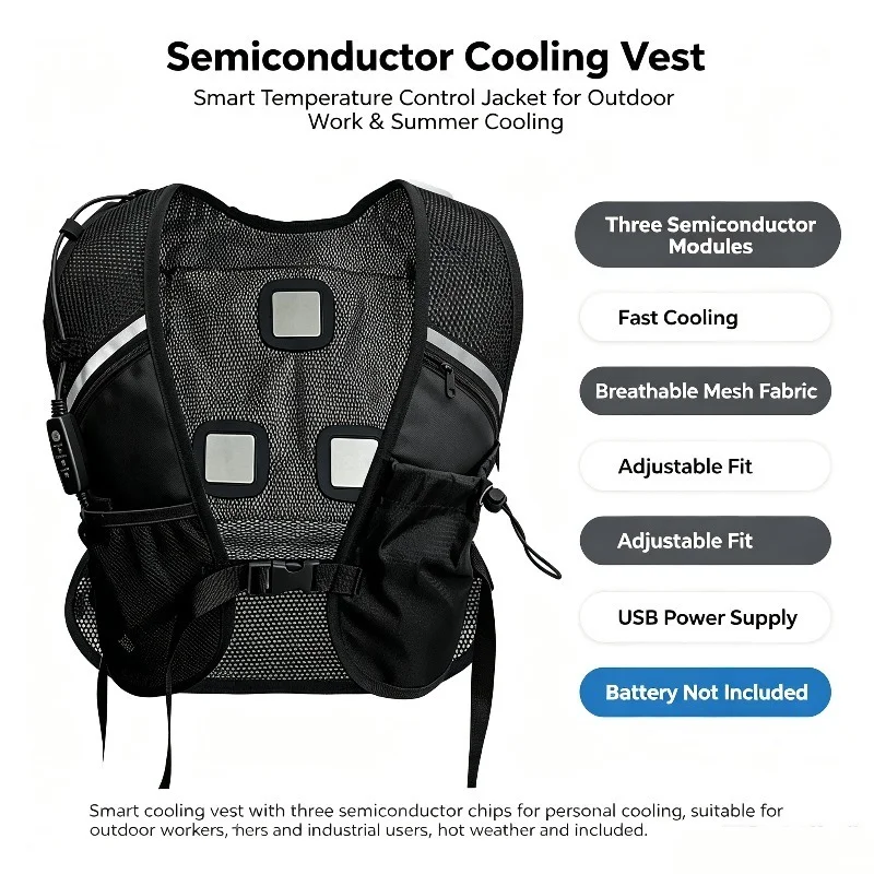 Summer Semiconductor Cooling Air Conditioning Suit Outdoor Construction Site Vest Cooling Airconditioning Suit Vest Cooling Suit