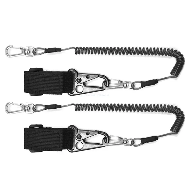 1pc/2pcs Tie Belt Straps Fishing Poles Tether with Coiled Lanyard Wire