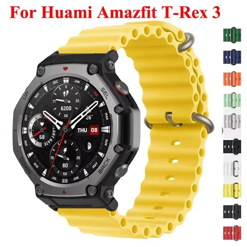 

Ocean Silicone Watch strap For Huami Amazfit T-Rex 3 Sports watch strap Breathable Correa For Amazfit T-REX 3 Smart watch strap