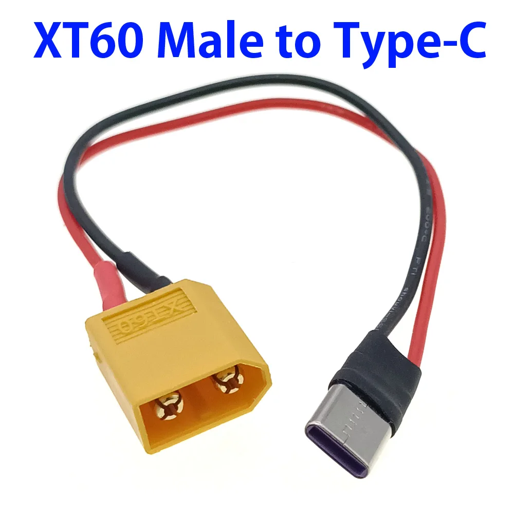 For ISDT PD60 RC Quadcopter XT60 Male Plug To Type-C With 12cm 22AWG Silicone Wire Connector Power Adapter Cable