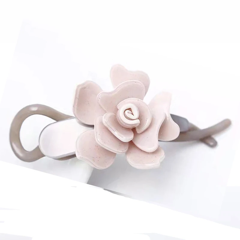 Elegant Girl Hair Clips 3D Flower Hairpins Top FolderTiara Hair Accessories For Women Acetate Headdress Barrette Twist Clamp