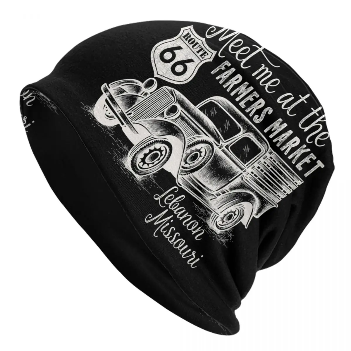 

Route 66 Farmers Market Caps Retro Produce Truck Hip Hop Adult Outdoor Skullies Beanies Hat Summer Warm Dual-use Bonnet Hats