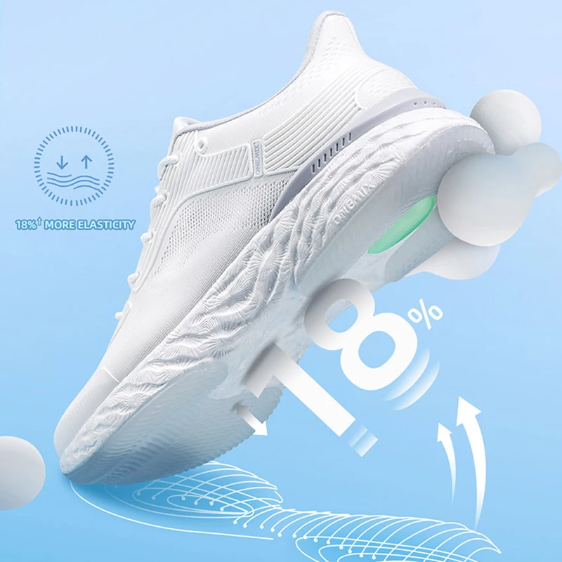 Onemix Witte Loopschoenen Voor Mannen Outdoor Vrouwen Athletic Sneakers Marathon Sport Wandelschoenen Reizen Trekking Jogging Schoenen