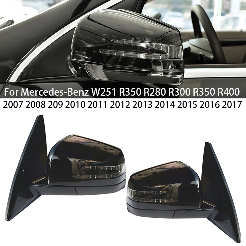 

Car Auto Folding Memeory Heated Puddle Light Side Mirror Assembly For Mercedes-Benz W251 R280 R300 R350 R400 2007-2015