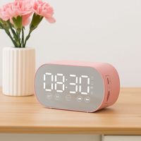 Rechargeable LED Digital Alarm Clock Portable HD Mirror Display Bluetooth Speaker Wireless Bluetooth Music Player Bedside
