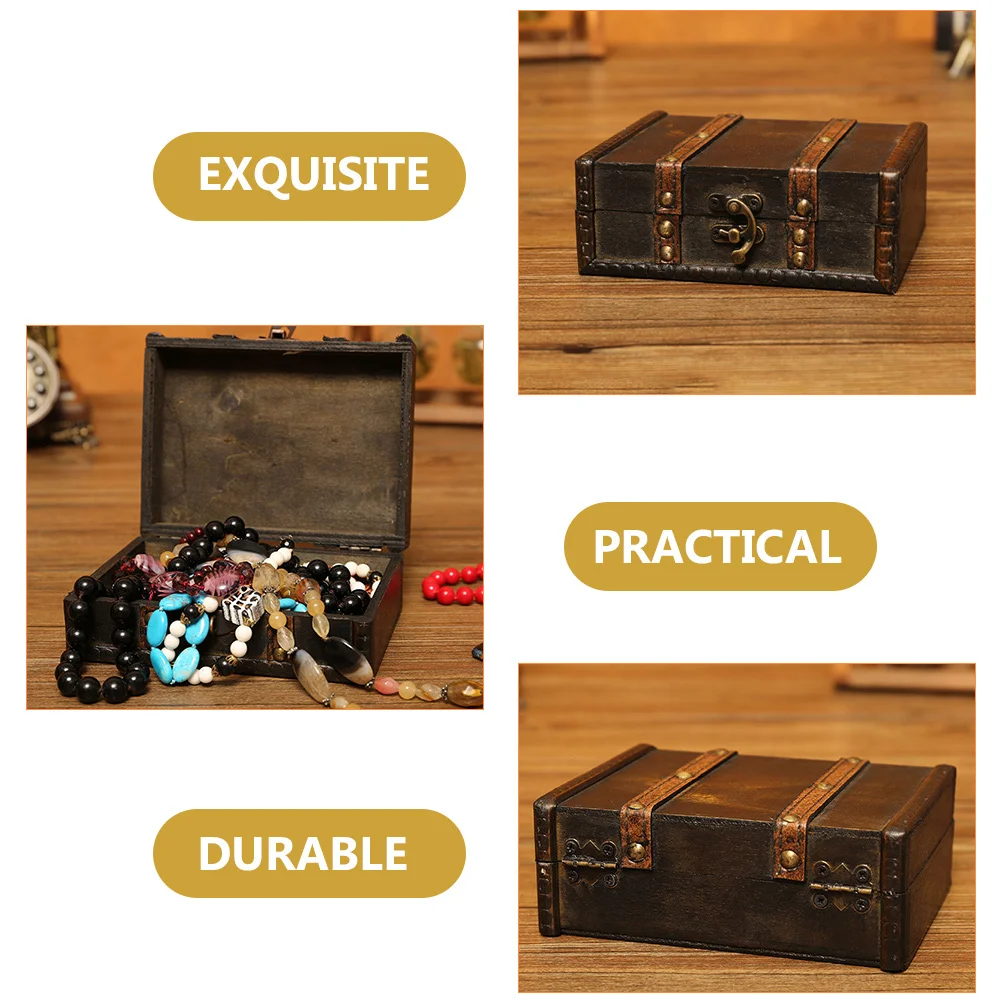 

Wooden Jewelry Storage Box Earring Case ganizer Holder Decorative Boxes Container Vintage Durable Multipurpose Desk Display Tool