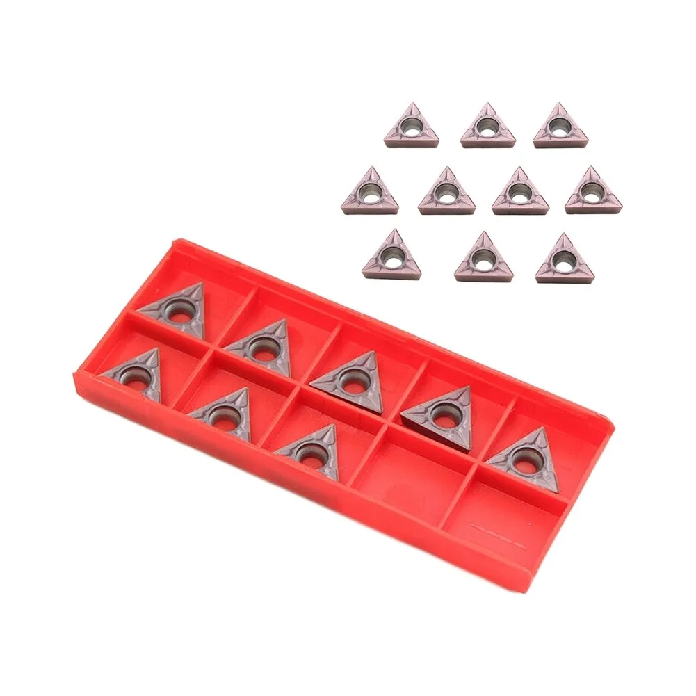 10pcs TCMT16T308 Carbide Insert Triangle Turning Tool Bits For Lathe Metal Steel Stainless Steel Rough Finishing Machining VP15T