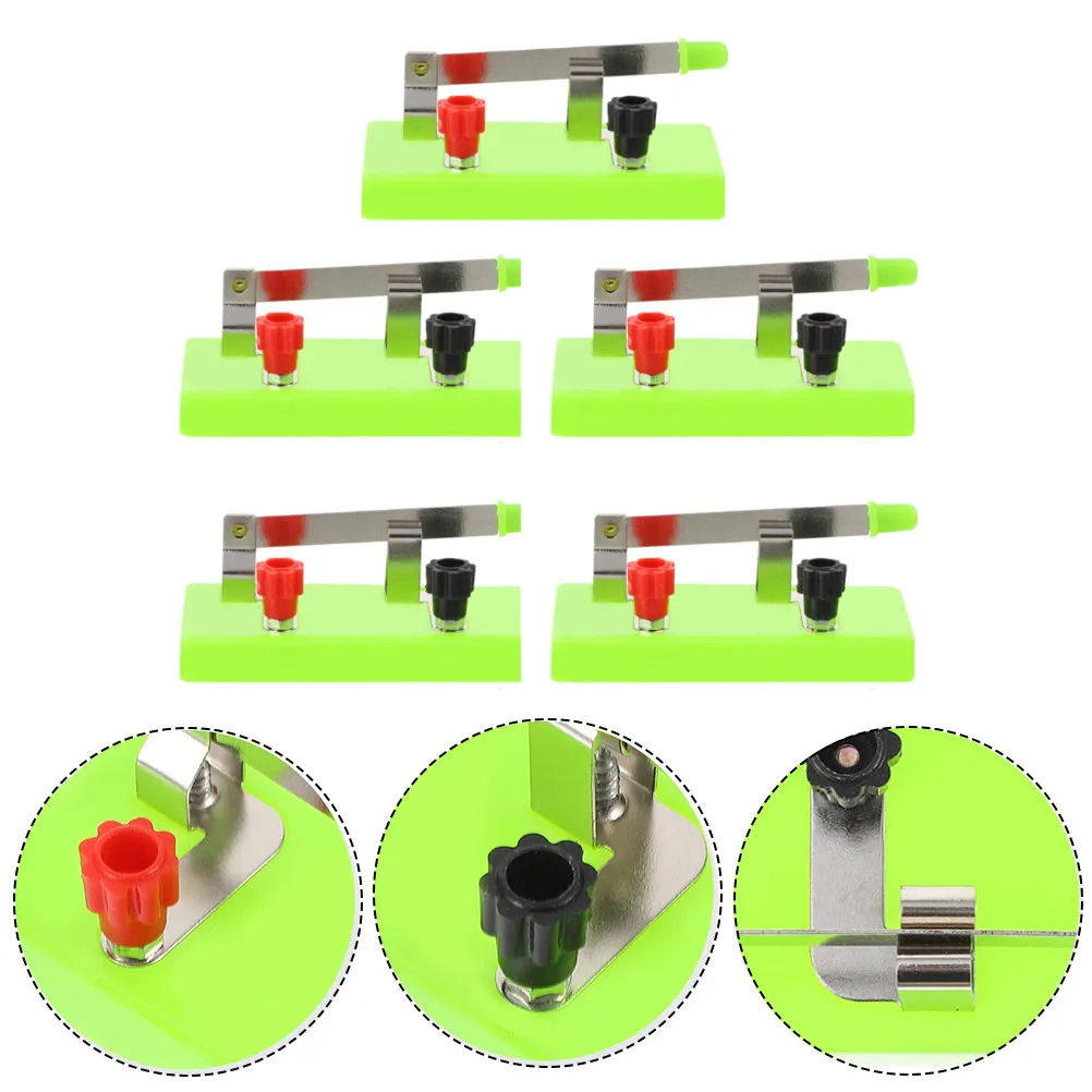 5Pcs Single Throw Single Pole Spst Switch Copper Physics Teaching Aid for Demo Electricity Principle