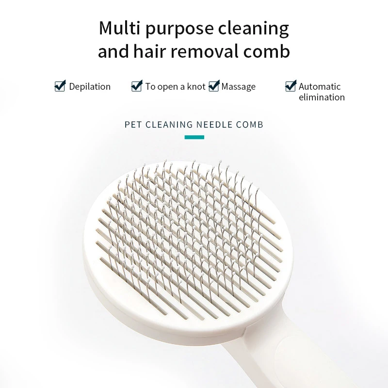 Self Cleaning Slicker Brush for Dog and Cat Removes Undercoat Tangled Hair Massages Particle Pet Comb Improves Circulation