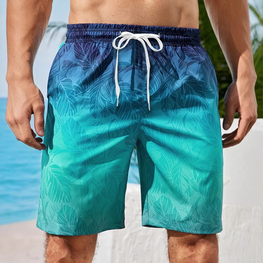

Новинка лета 2024, мужские повседневные пляжные шорты с градиентным узором, красочные шорты для серфинга с 3D принтом, летние повседневные шорты для отдыха, свободные