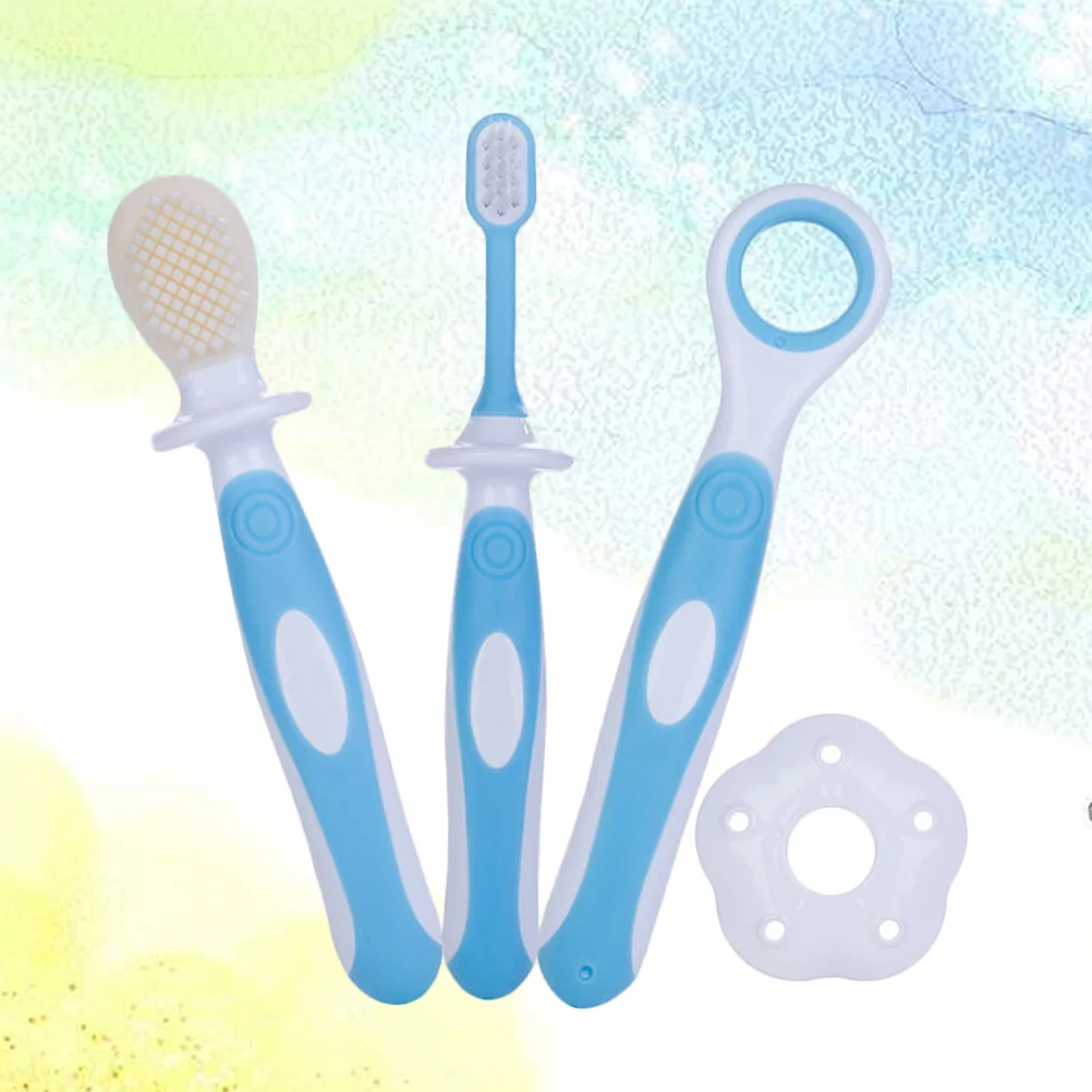 

Baby Toothbrush Soft Bristles Food Grade Silicone Gentle Gum Care Tartar Removal Tongue Cleaning Training Brush