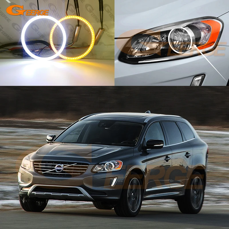 

Для Volvo XC60 156 Facelift 2014 2015 2016 2017, отличный дневной свет, ультра яркий светодиодный комплект с ангельскими глазами, кольца Halo