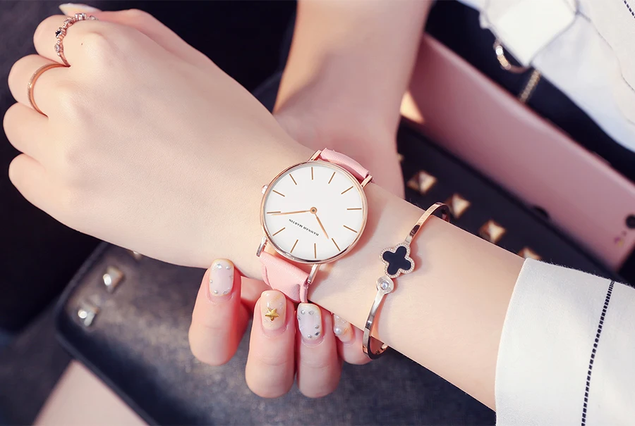 HANNAH MARTIN Top Marke Frauen Wasserdichte Armbanduhren 36mm Mode Luxus Ultra Dünne Leder Kreative Rose Gold Damen Uhren – Detail 17
