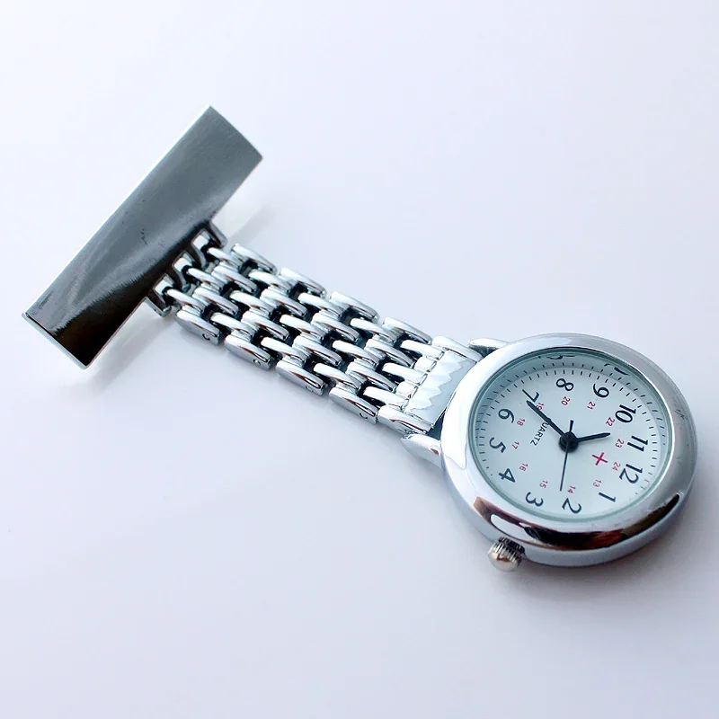 New Nurses Watches Doctor Portable Fob Watch Brooches Stainless Steel Batteries Medical Nurse Watch Quartz with Pin