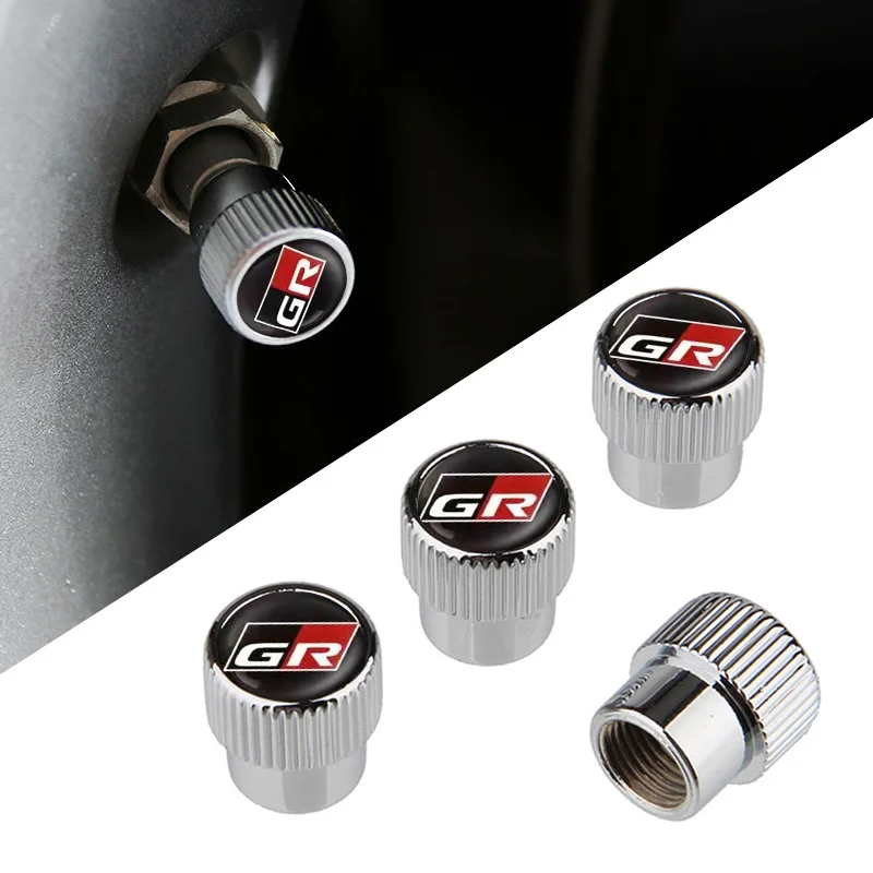 Tire Valve Cap GR Logo Type Anti-theft For Toyota  Sport Gazoo Racing Corolla RAV4 C-HR Mirai Avensis Prado Tire Hexagon Bolt