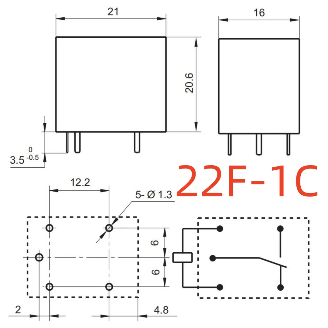10PCS New for 5Pin Relay SG7 001 E24 22FC-24V-16A