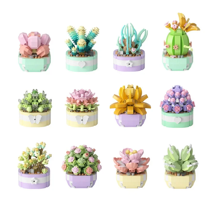 

Potting Micro Building Blocks Succulent Plants Assembled DIY Eternal Flower Mini Brick Toys For Home Decor