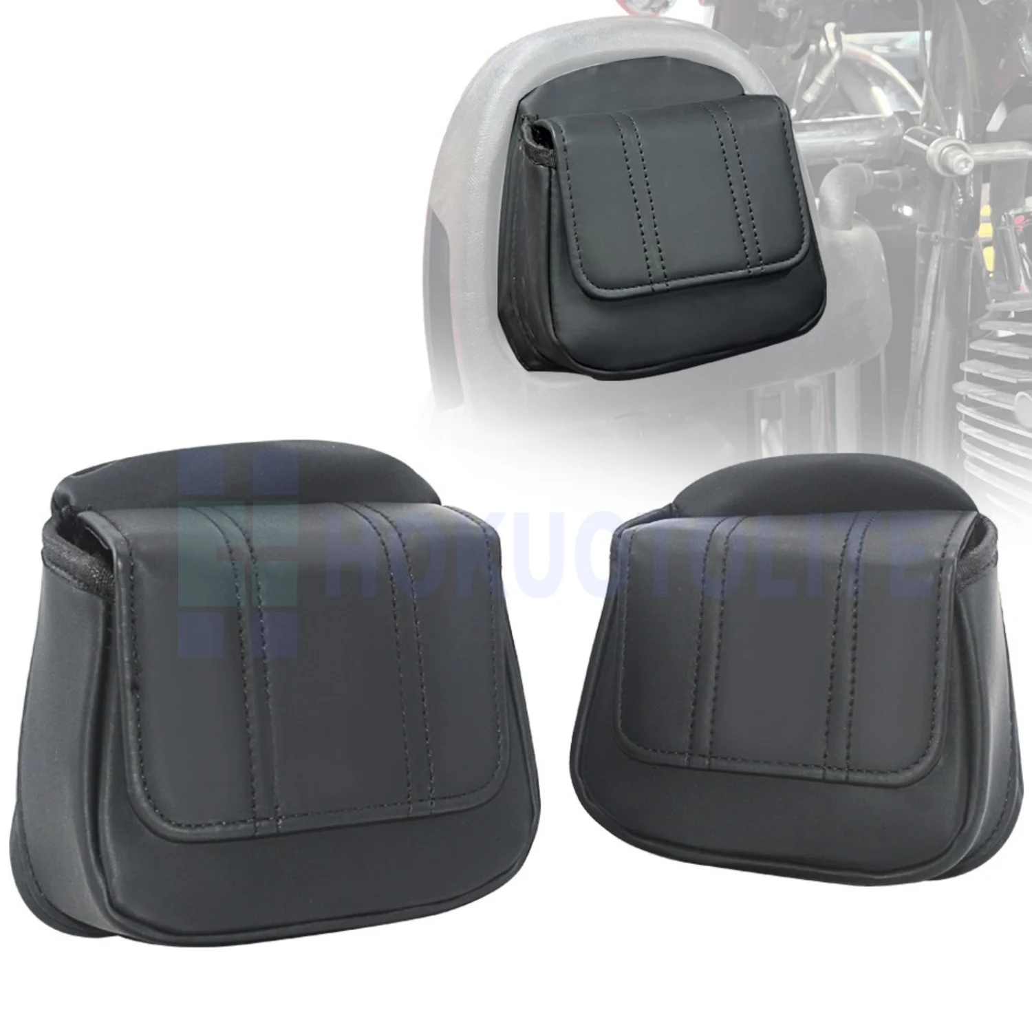 Motorcycle Lower Fairing Panels Storage Pouches tool Pocket bag For Harley Touring Road King Street Electra Glide FLHR 14-26