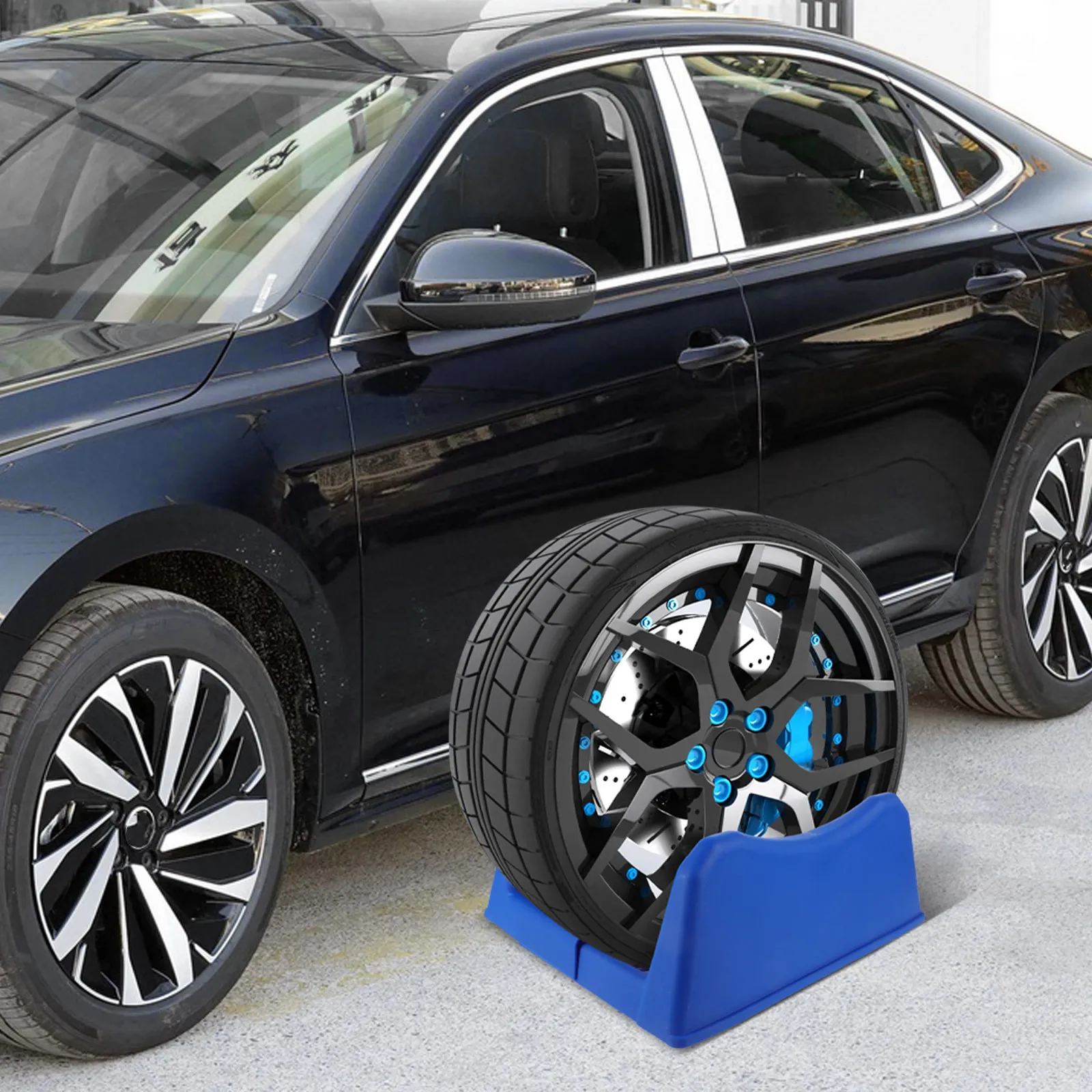 

Tire Storage Display Holder Stand for Tires Wheel Hubs Compact Stable Structure Minimalist Aesthetic Home Workshop Tire Display