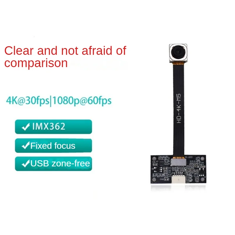 

Sensitive Intelligent Terminal 4K 12MP High Definition USB2.0 Camera Module, Manual Focus, Speed 30FPS