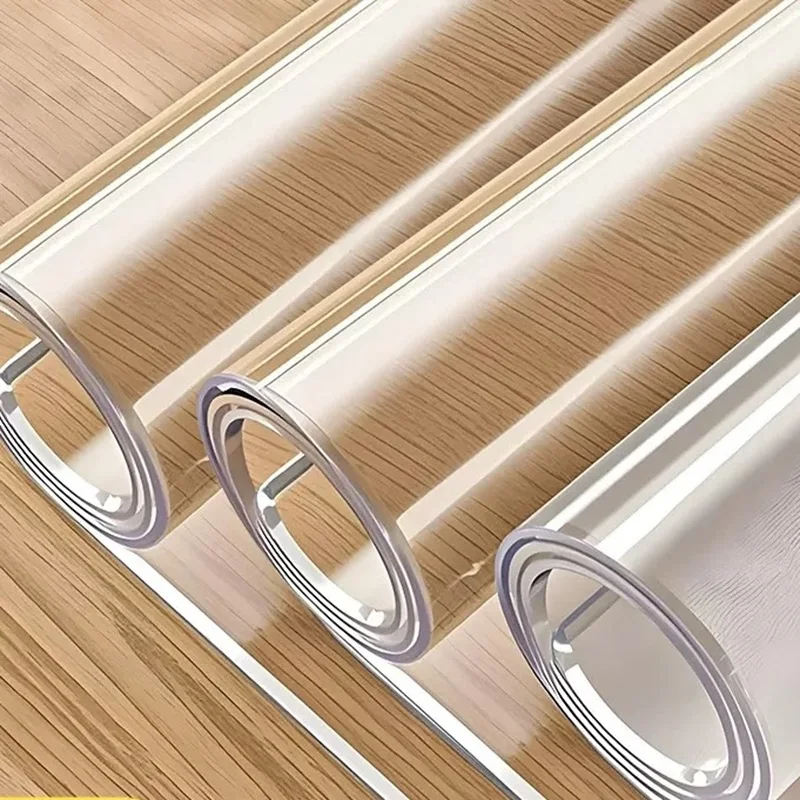 PVC Table Cover Clear Plastic Table Mat Waterproof Oil-Proof Heat-Resistant Easy Clean Non-Slip Surface Protector for All Table
