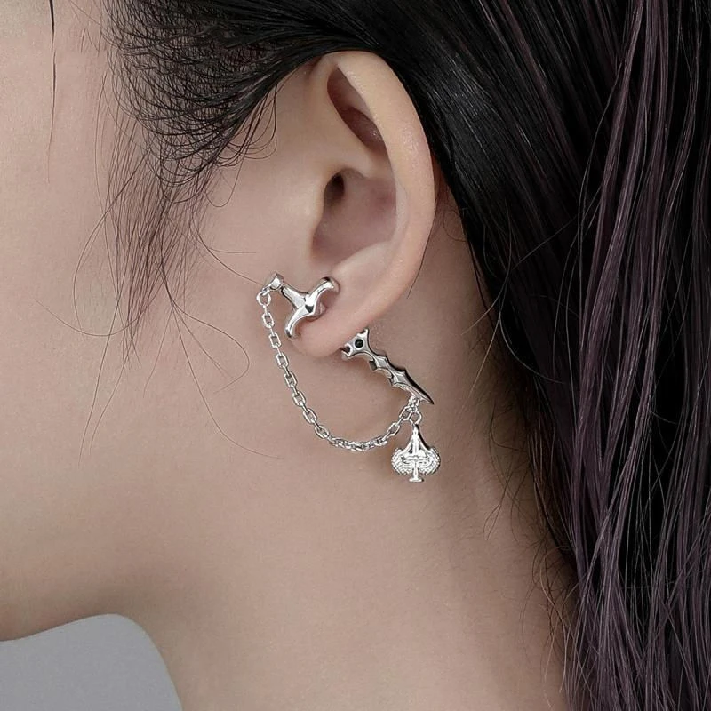 2023 New Sword Chain Earrings Alloy Cyberpunk Style Men\'s And Women\'s Jewelry Party Gifts