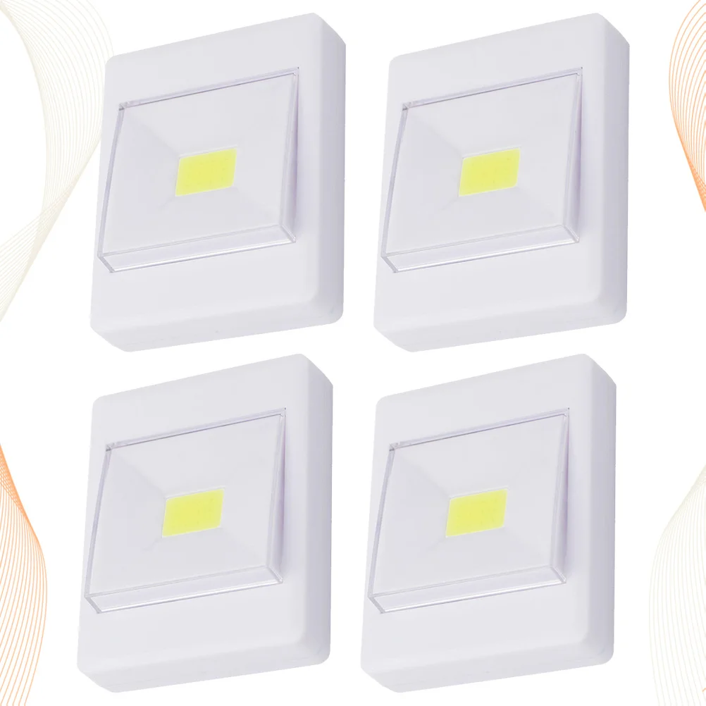 4 قطع من مصابيح الخزانة LED التي تعمل على جدار قطعة خبز، حماية ناعمة خالية من الوهج لحمام درج الخزانة #6