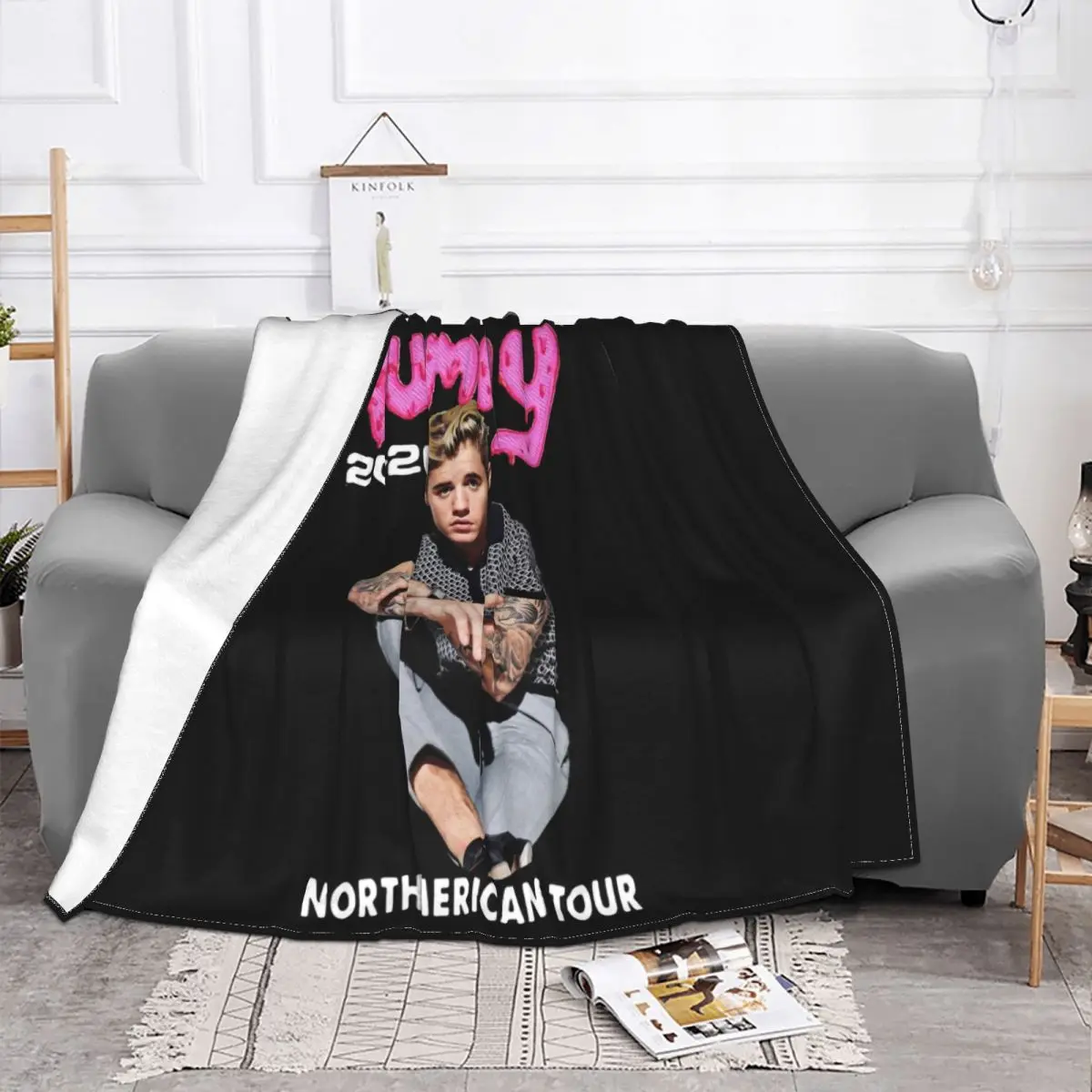 Justin Bieber North American Tour 2020 Size Men Black S 3Xl Many Colors Aesthetic Customized Basic Throw Blanket